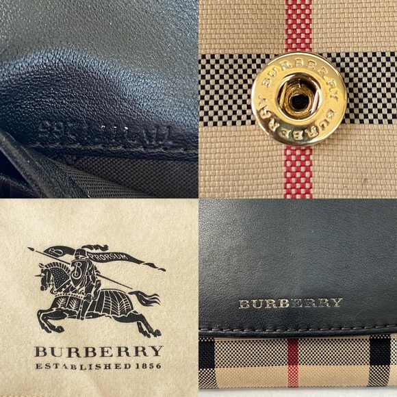 Burberry Horseferry Check and Black Leather Continental Wallet w/Box and Dustbag - Picture 16 of 17